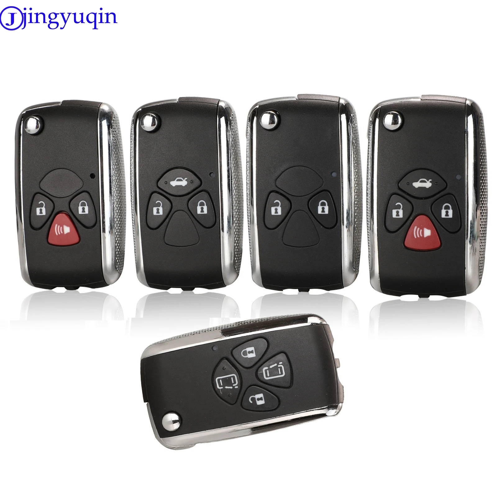 Jingyuqin 2/3/4 Tasten Geändert Flip Remote Auto Schlüssel Shell Fob Fall Für Toyota Corolla RAV4 Camry Avlon