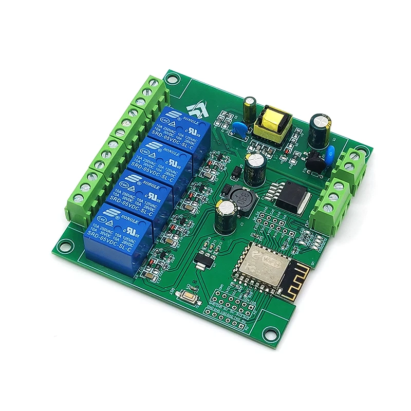 와이파이 4 방향 릴레이 모듈 ESP-12F, AC DC 전원, ESP8266, 4 채널 개발 보드