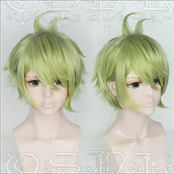 Danganronpa V3:Killing Harmony Rantaro Amami Wigs Gree Short Heat Resistant Synthetic Hair Anime Cosplay Wig + Wig Cap