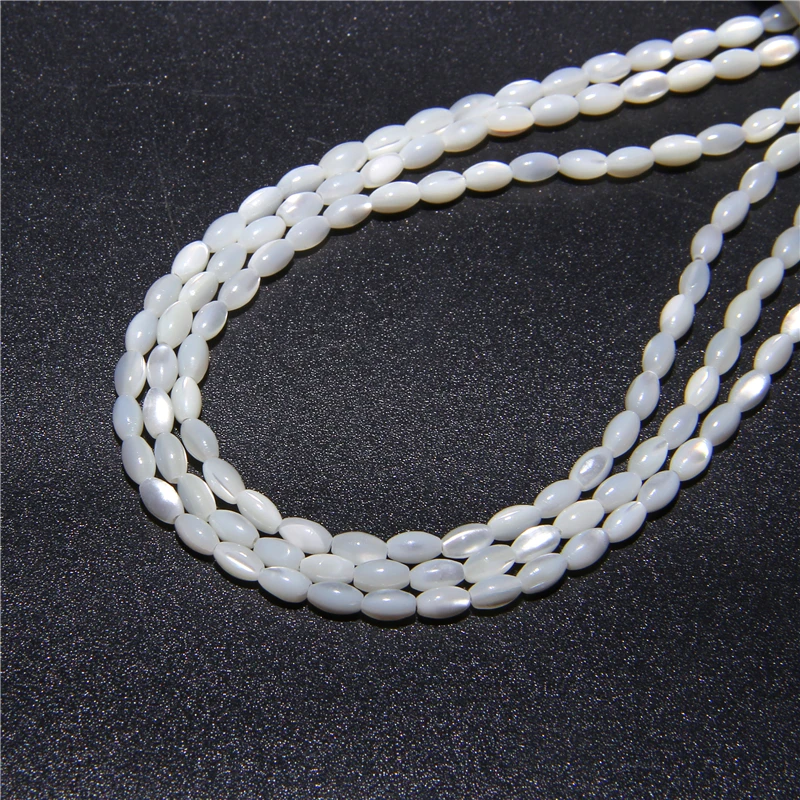 15X6mm Long Stripe Shell Beads Point Stick Mother of Pearl Shell Slice Loose Beads for DIY Making Jewelry Necklace Accessories