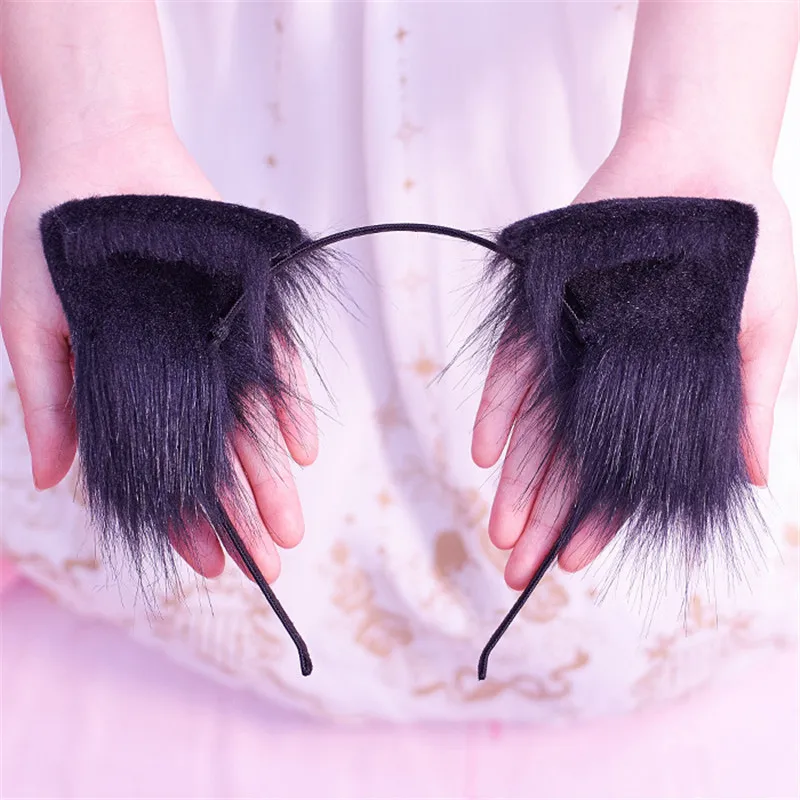 Fashion Girl Women Hairhoop Lolita Cosplay Fold Neko Ear Headwear Hairhoop Handwork Lovely Kc Animal Hairpin