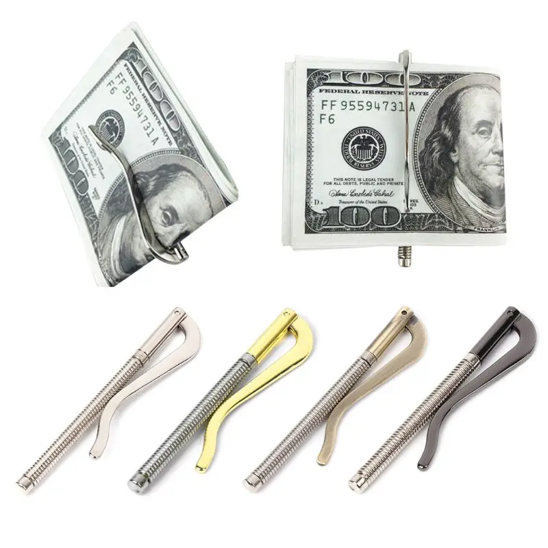 Metal Bifold Money Clip Bar Wallet Replace Parts Spring Clamp Cash Holder L4ME