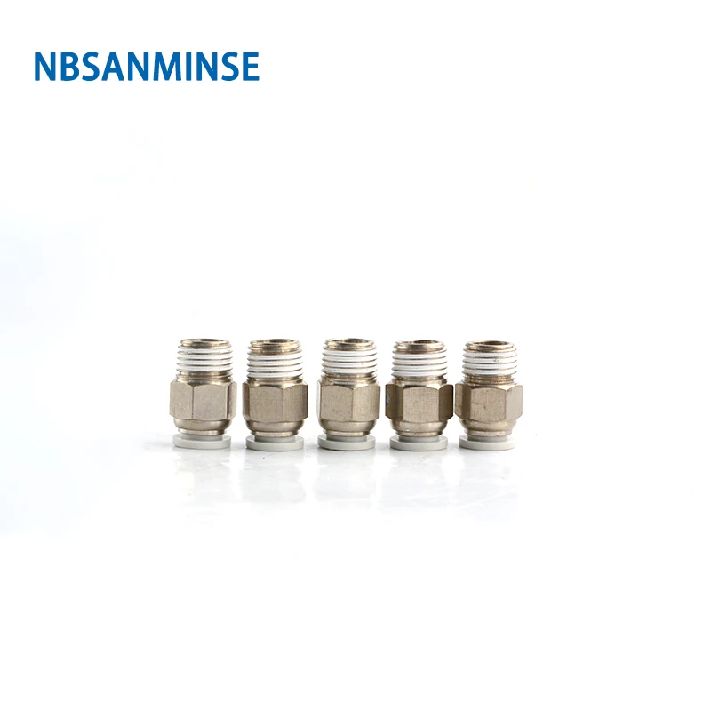 

NBSANMINSE Air Pipe Fitting M5 1/8 1/4 3/8 1/2 Male Thread Push In Joint Air Gas Connector Quick Fittings Pneumatic Push Hose