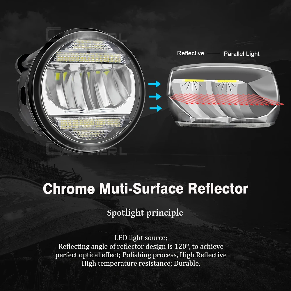 2in 1 zespół światła przeciwmgielnego światła do jazdy dziennej dla Nissan x-trail T31 2007-2013 przedni zderzak samochodowy LED światła przeciwmgielne DRL 30W H11 12V — zdjęcie 6