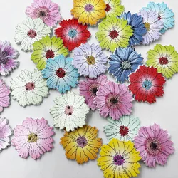 25/50/100PCS 25MM Sunflower Mixed Flower Painted Wooden Buttons Decorative Buttons for Sewing Scrapbooking Crafts DIY WB803