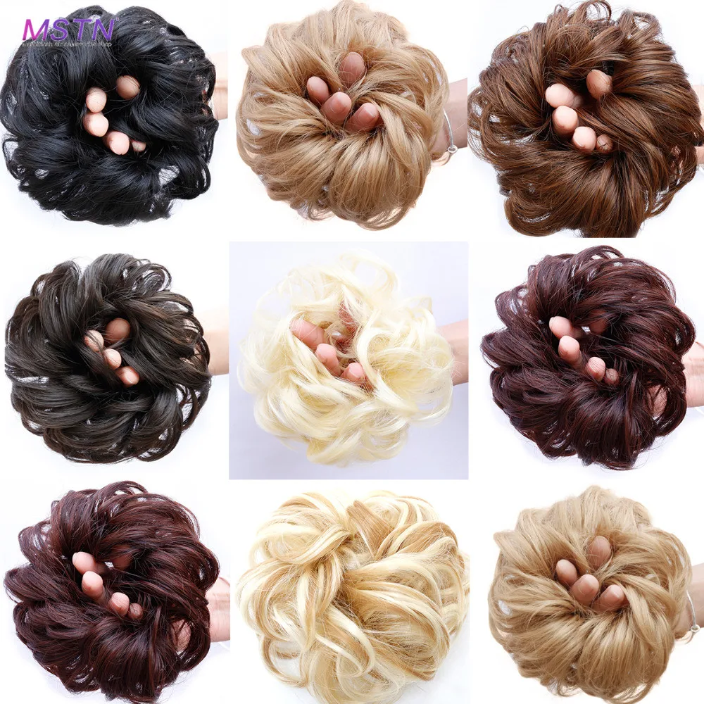 MSTN Synthetic Chignon Extensions Messy Hair Scrunchies Hair Bun Pieces Updo Hairpiece High Temperture Fiber Natural Fake Hair