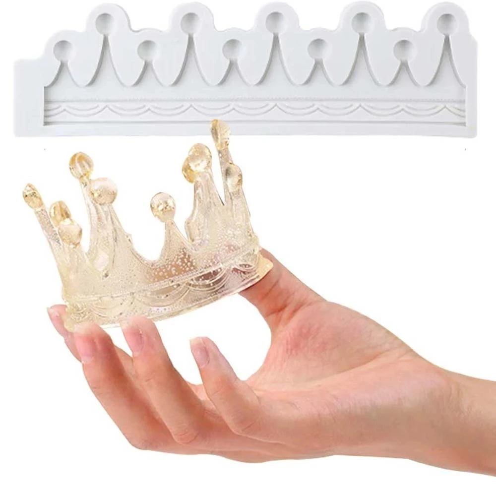 Crown Shape Silicone Fondant Molds 3D Chocolate Mold Sugarcraft Candy Mould Mousse Cake Decorating Birthday Party Decorative