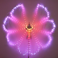 Belly Dance LED Wings Rainbow Color Costume Circus LED Light Luminous Isis Wings Dancewear Open 360 Degrees