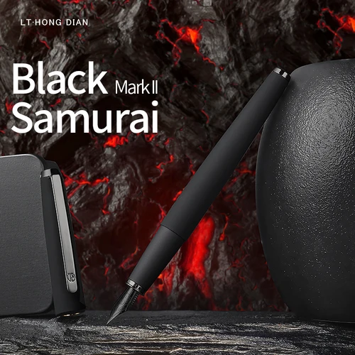 Imagen 2 del producto LT Hongdian 517D Black Warrior Pen pluma estilográfica de titanio negro grabado personalizado uso de oficina para estudiantes