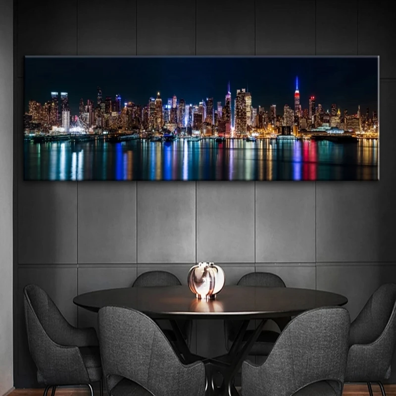 New York Skyline View Canvas Paintings On The Wall Art Posters And Prints Manhattan Landscape Canvas Pictures Home Wall Decor