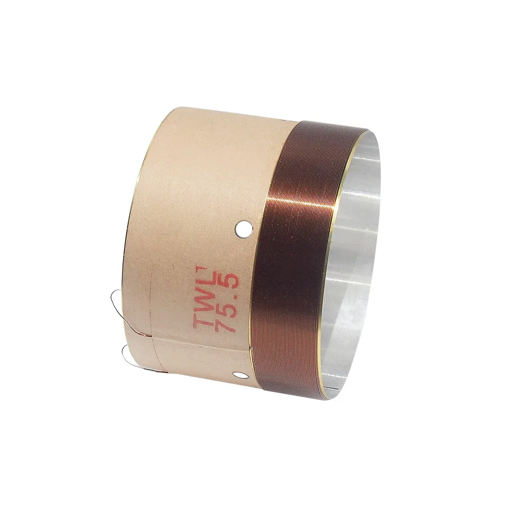 1PC 75.5mm Speaker Voice Coil Woofer 3 Inch Bass  Repair Parts High Power With Copper Wire White Aluminum Former