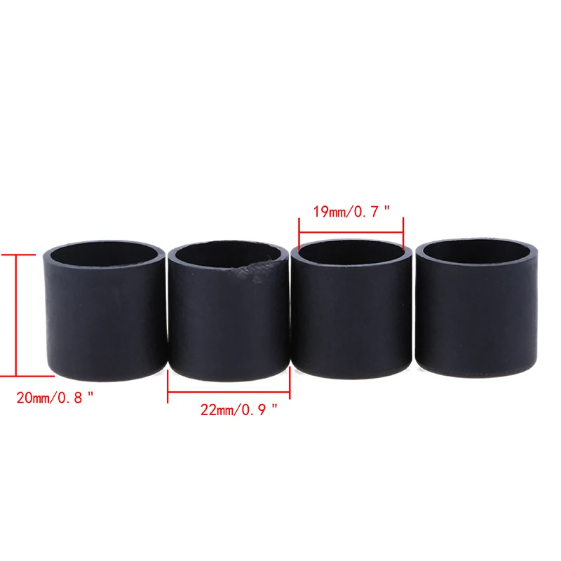 4pcs Plastic Furniture Legs Round Anti-Slip Table Foot Dust Cover Floor Protector Black Caps for Chair Leg 16/19/22/25mm