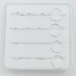 16pcs/lot 925 Sterling Silver Nose Ring 22G piercing nose hoop ring body piercing  jewelry