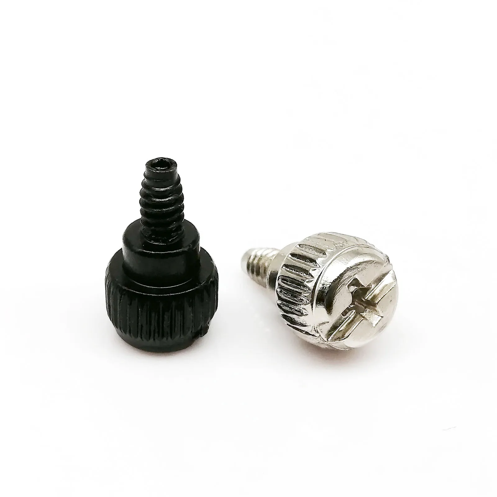 HZYUEGOU 10 Stück Schwarze Silberne Stahl-Phillips-Schraubendreher 6 # -32x5mm/6mm PC-Computergehäuse-Abdeckung Handfestzugschraube Daumenschraube – Detail 4