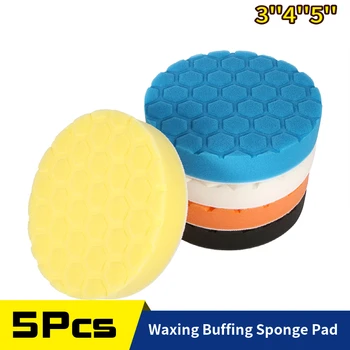 5 Stuks Set Auto Waxen Buffing Pad Polijstschijf 3/4/5/Inch Auto Care reparatie Tools Wax Pads Voor Auto Detaillering Buffer Compound
