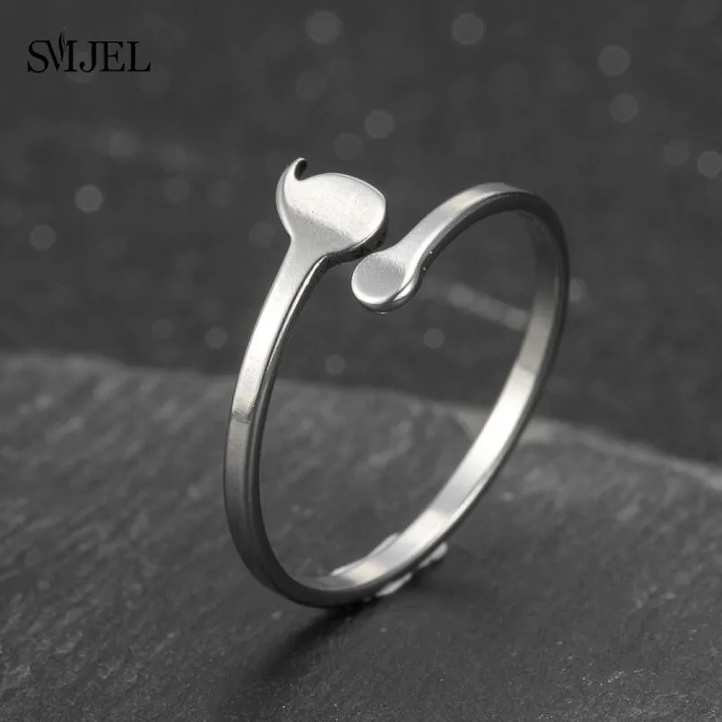 Creative Semicolon Design Opening Wave Rings For Women Men Stainless Steel Inspirational Jewelry Graduate Gifts For Lover Gifts view 4