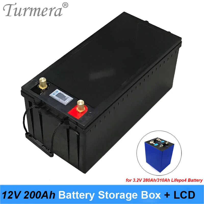 

Turmera 12V Battery Storage Box with LCD Display for 3.2V 100Ah 200Ah 280Ah 310Ah Lifepo4 Battery Solar Energy System or UPS Use