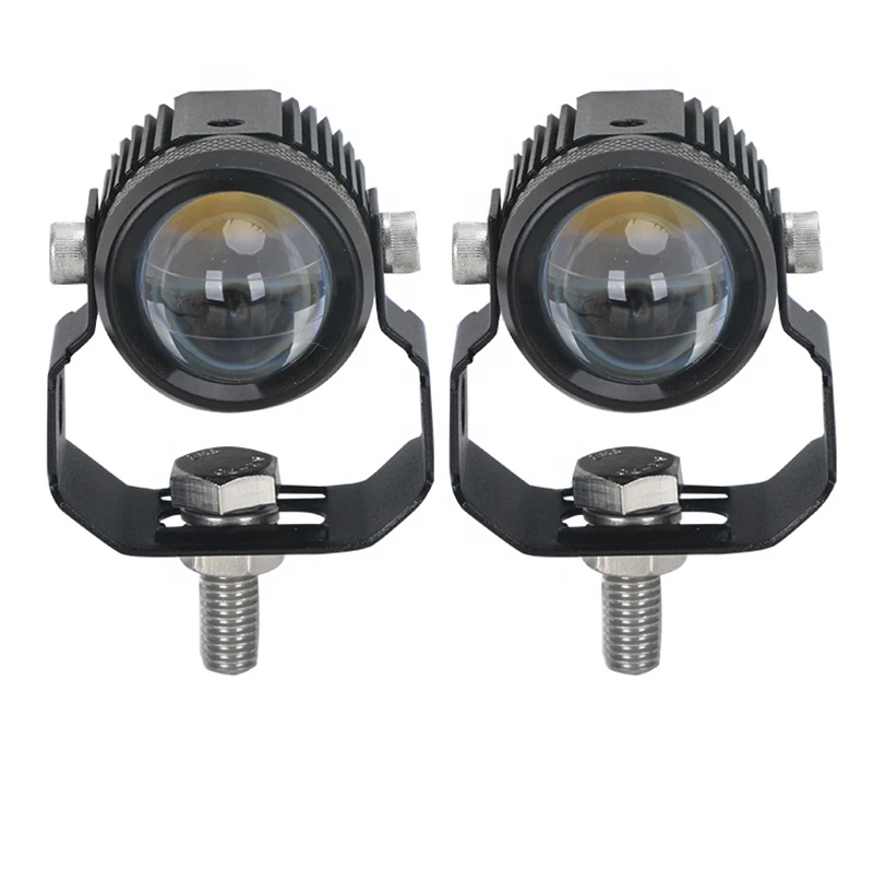 latest dual color white + yellow car work light motorcycle 12v led work light 30w led off road driving light for all vehicle