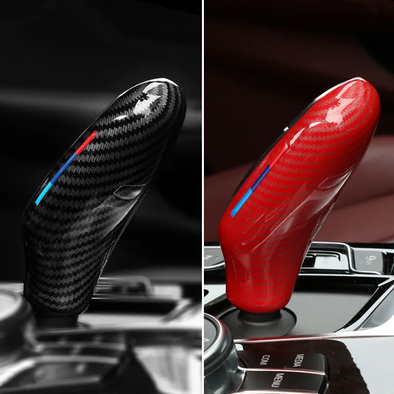 For Left Hand Driving ABS Black Red Center Console Gear Shift Knob Trim Cover For BMW G30 G31 G01 G02 G32 5 Series X3 X4 6gt