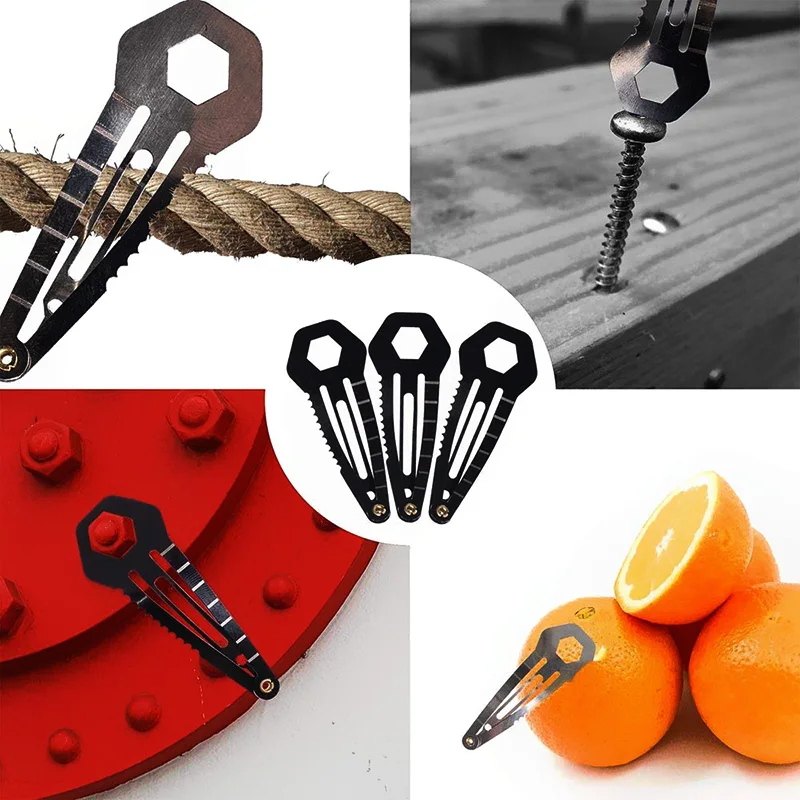 5Pcs Hohe Qualität Taktische Haar Clip Selbstverteidigung Haarnadel Multi-Werkzeug Lineal Cutter Schlüssel Opener Outdoor Überleben EDC werkzeuge