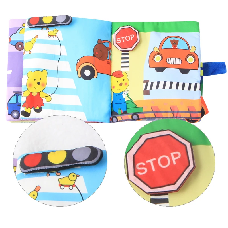 Educational Baby Toys Infant Kids Early Development Cloth Books Vehicle Animals Learning Unfolding Activity Books Gift DS19