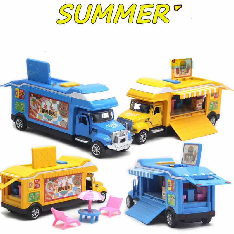 1:28 alloy mobile deformed dining car model,new fast food truck toy,lighting and sound design,free shipping