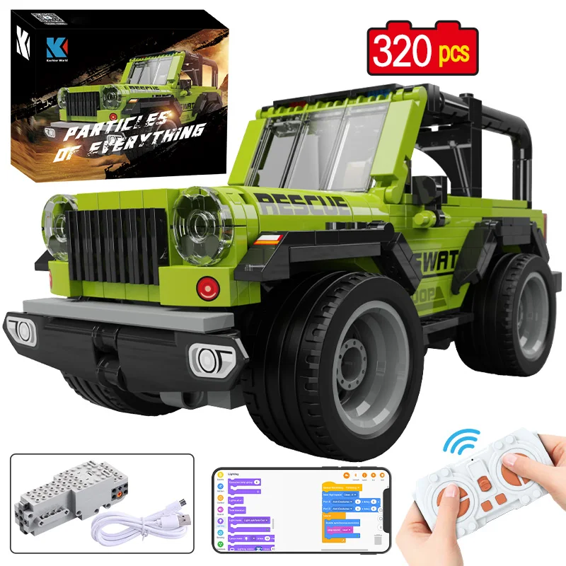 KAIYU APP Programming Remote Control City Off-Road Racing Car Building Blocks RC Vehicle Truck MOC Bricks Gifts Toys