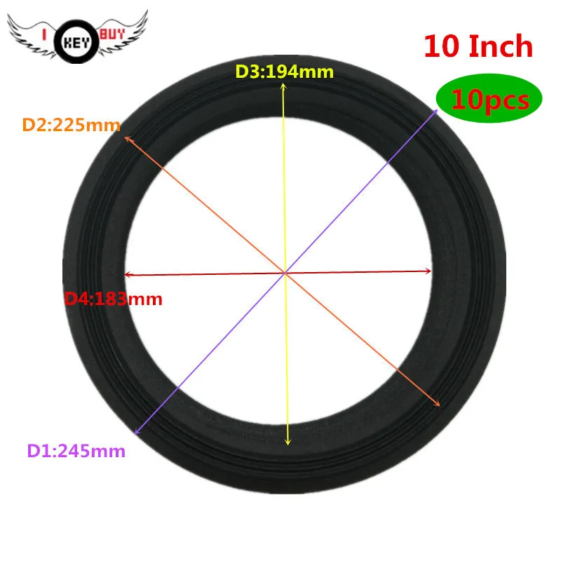 10pcs/Lot 10 Inch Speaker Surround Cloth Edge Tri-fold Ring Side Repair Parts Stage Audio Subwoofer Accessories 245mm 183mm