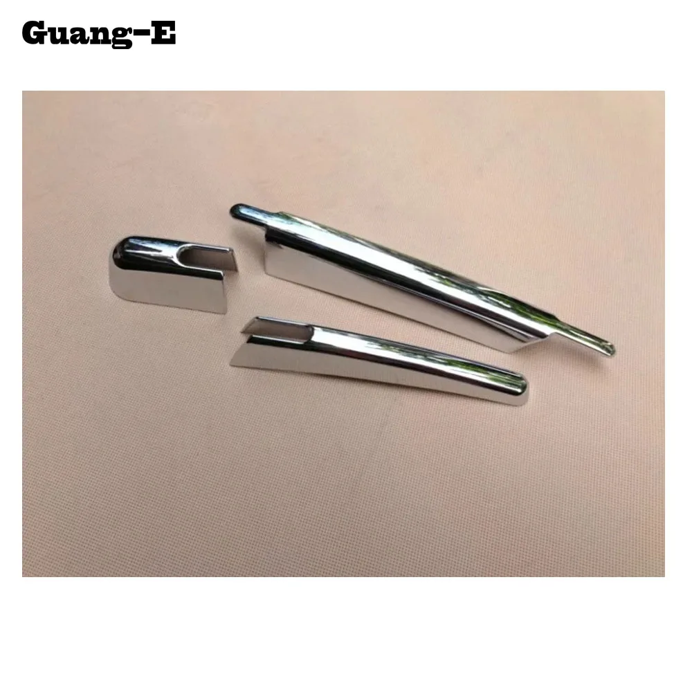 Car ABS Chrome Rear Back Glass Wiper Nozzle Cover Frame Trim Tail Window 3pcs For Peugeot 2008 2014 2015 2016 2017 2018