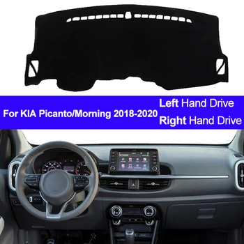 รถ Auto แดชบอร์ดภายในฝาครอบ Dash MAT พรมพรมสําหรับ KIA Picanto Morning 2018 2019 2020 LHD RHD 2 ชั้นบังแดด Auto Cape
