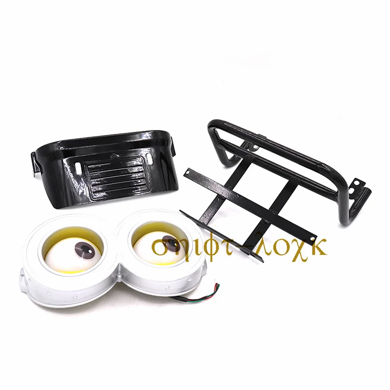 12V Little Yellow People Headlight Personality Accessories Modification Bracket Lamp Cover for Citycoco Electric Scooter