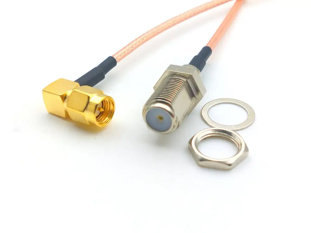 Imagem -02 - Conector Feminino tipo f Rg316 Conector Macho para Sma Ângulo Reto Rabo de Porco Cabo Rg316 100 Peças