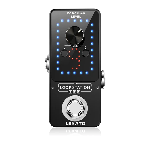 LEKATO Pedal de efecto de guitarra Looper 9 bucles 40 minutos estación de bucle de tiempo de grabación con sintonizador Overdub guitarra Looper deportes musicales