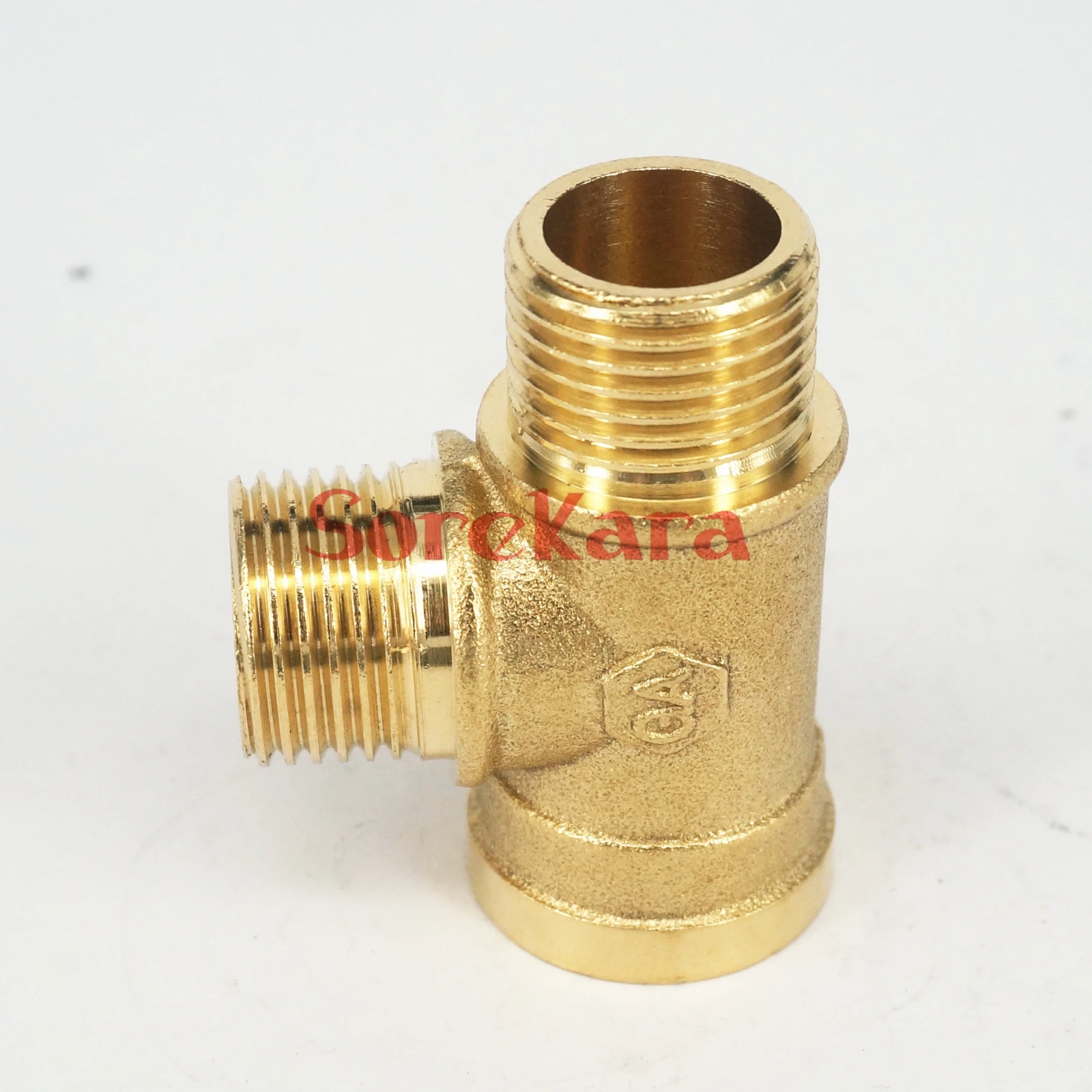 

1 Piece Female-Male-Male 1/8" 1/4" 3/8" 1/2" BSPP Tee 3 Ways Round Brass Pipe Fitting Adapter Water Gas Oil