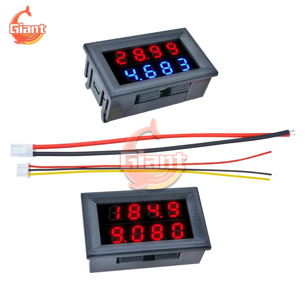 0.28 inch Mini LED Dual Digital Voltmeter Ammeter DC 100V 200V 10A Voltage Current Meter Tester Detector 4 Bit 5 Wires