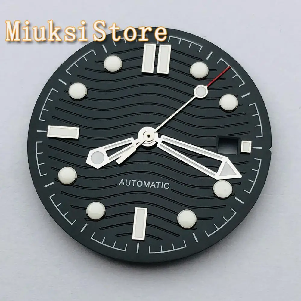 

Black dial with silver hands luminous fit NH35 NH36 ETA 2824 2836 Miyota 8205 8215 821A Mingzhu DG2813 3804 movement