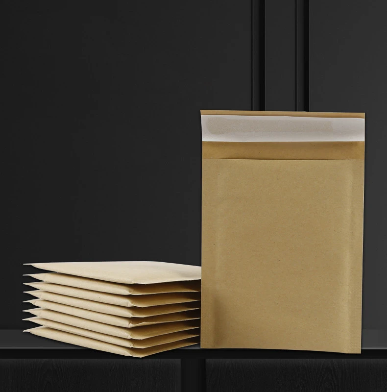 

100Pcs New Arrival Bubble Mailers Kraft Paper Bubble Bag Waterproof Padded Envelopes Shipping Bags With Bubble 13 Sizes