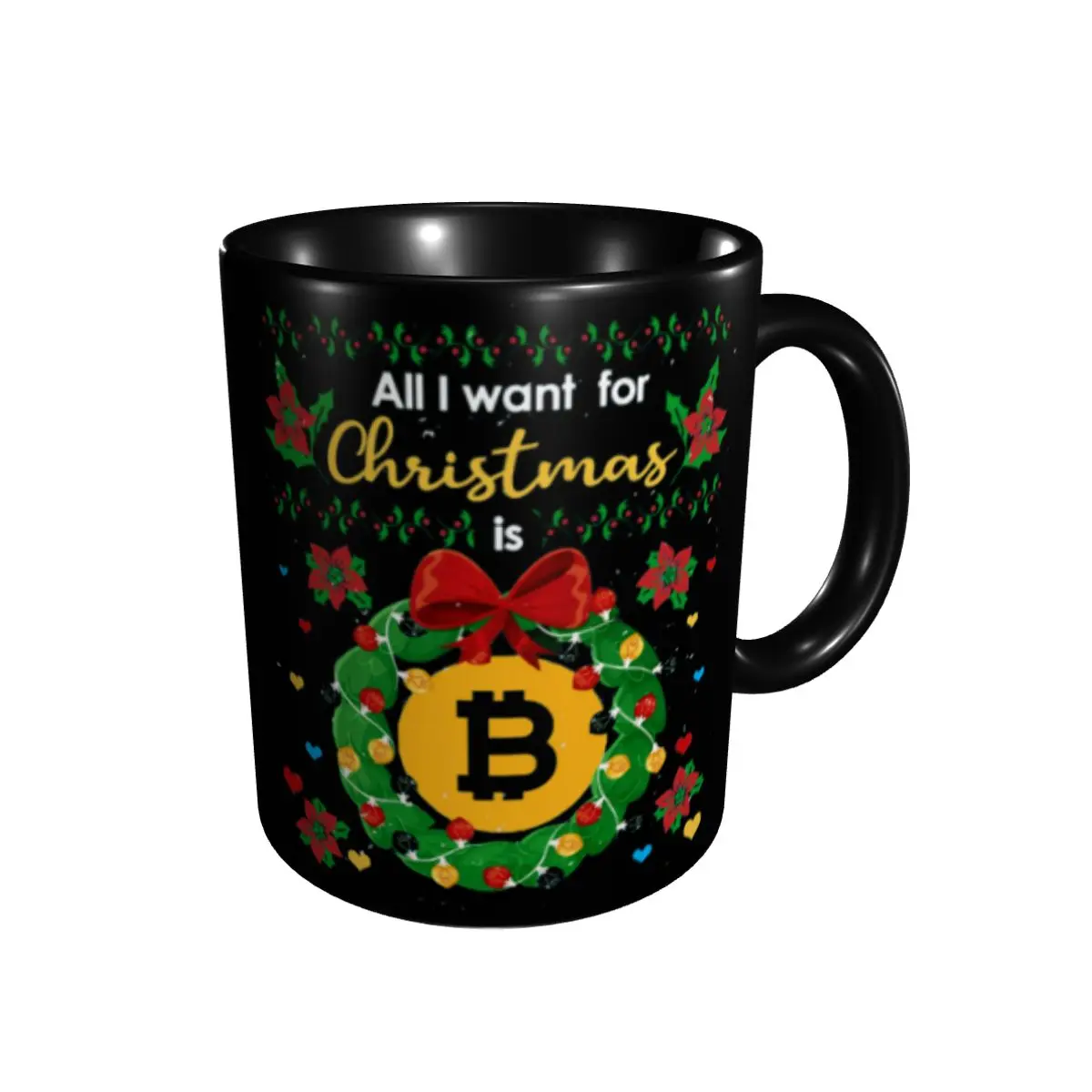 Bitcoin Christmas Bitcoin Christmas Blockchain Crypto Mugs Unique Cups Mugs Print Funny Novelty bitcoin multi-function cups