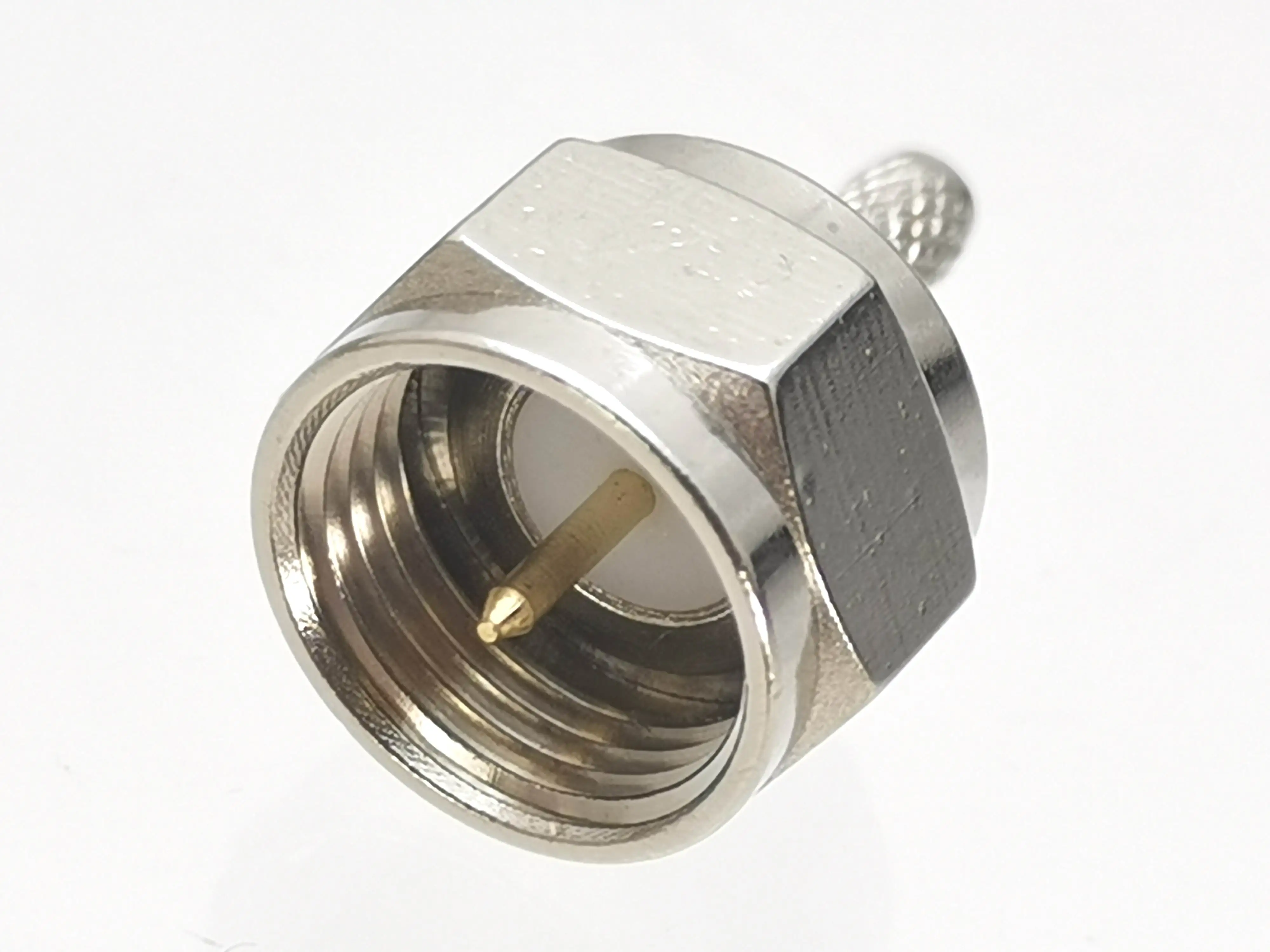 1Pcs F TV Male Plug Straight Crimp RG174 LMR100 RG316 RF Coaxial Connector Brass