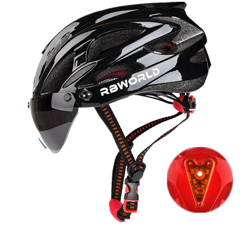 Bicycle Men Women Bike Helmet Back Light MTB Mountain Road Ciclismo Bike Integrally Molded Cycling Helmets Safety Cap with lens