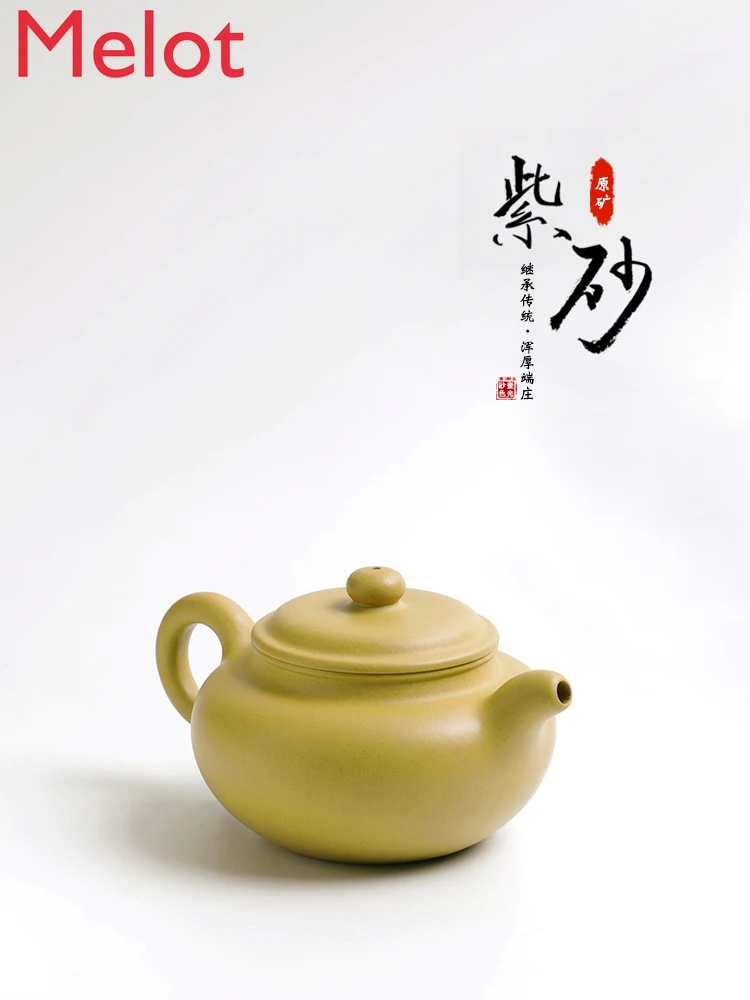 Yixing Purple Sand Teapot Full Handmade Raw Ore Benshan Green Mud Antique Teapot Tea Set Home Use Set