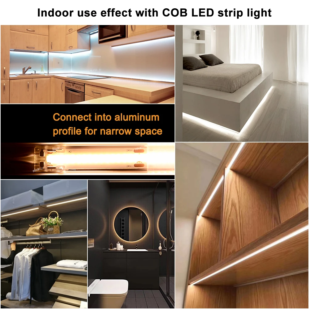 5pcs 10mm COB LED Strip Light Connector for Single Color 30~600 LEDs Hight Density IP20 2pin LED Connectors