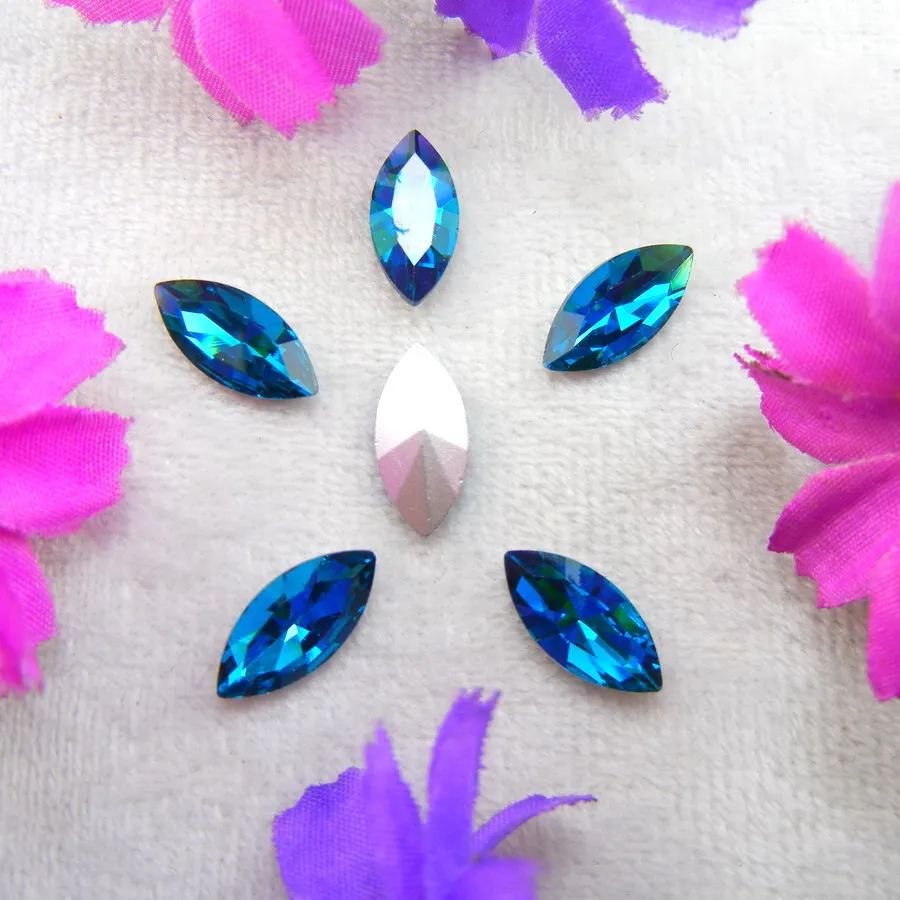 Glaskristalle in 8 Größen und Farben, Navette-, Pferdeaugen- und Marquise-Form, zum Aufkleben, für Handarbeiten, Nagelkunst, Handyhüllen, DIY – Detail 7