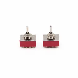 MTS-402 Red AC 250V 2A 125V 5A 12Pins 2Position 4PDT ON/ON Switch Mayitr Electrical Supplies Durable Mini MTS402 Toggle Switch