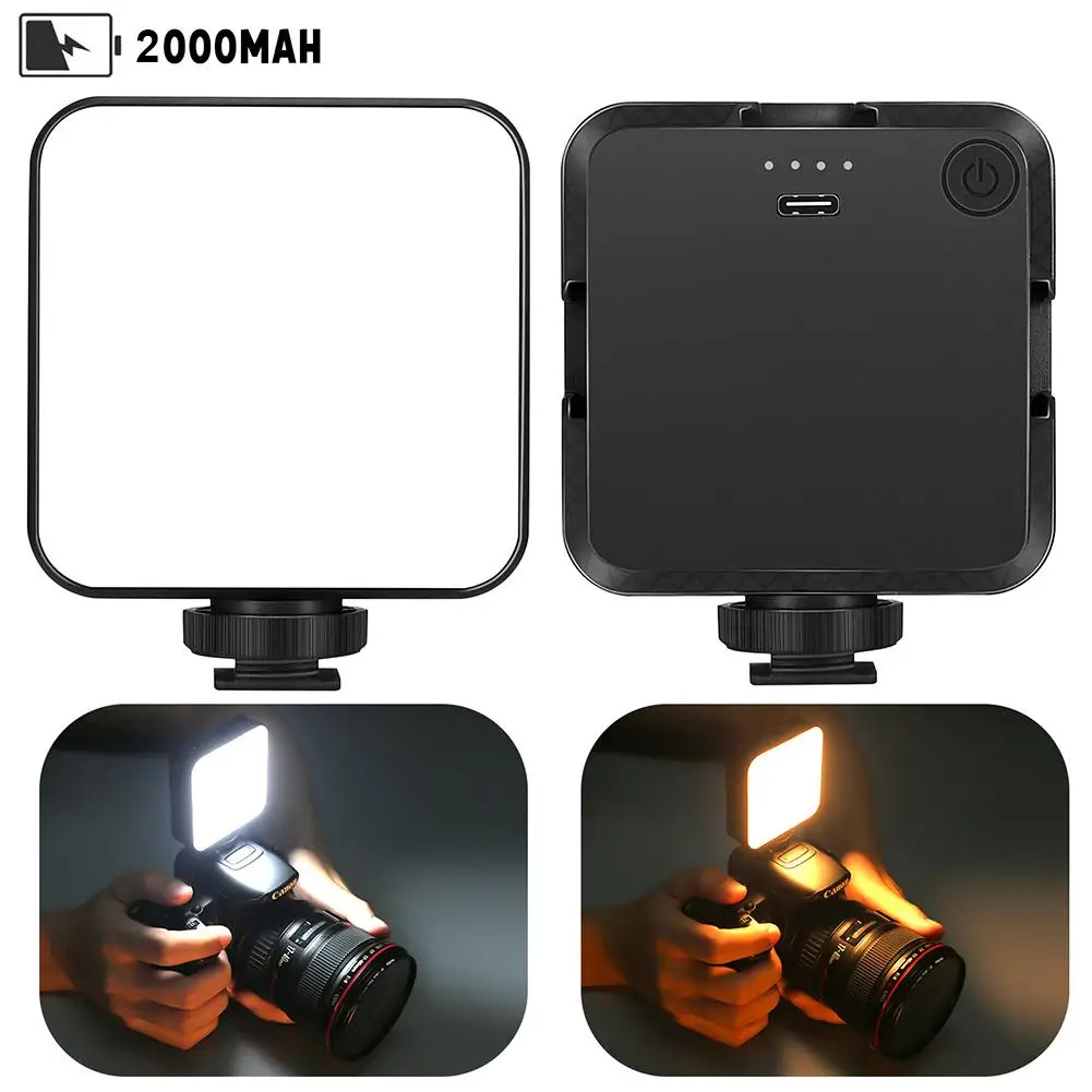 Luz de led para transmissão de vídeo ao vivo, 2500k-6500k, recarga 5w para smartphone, tablet, notebook, mini vlog, luz de preenchimento para vídeo de selfie