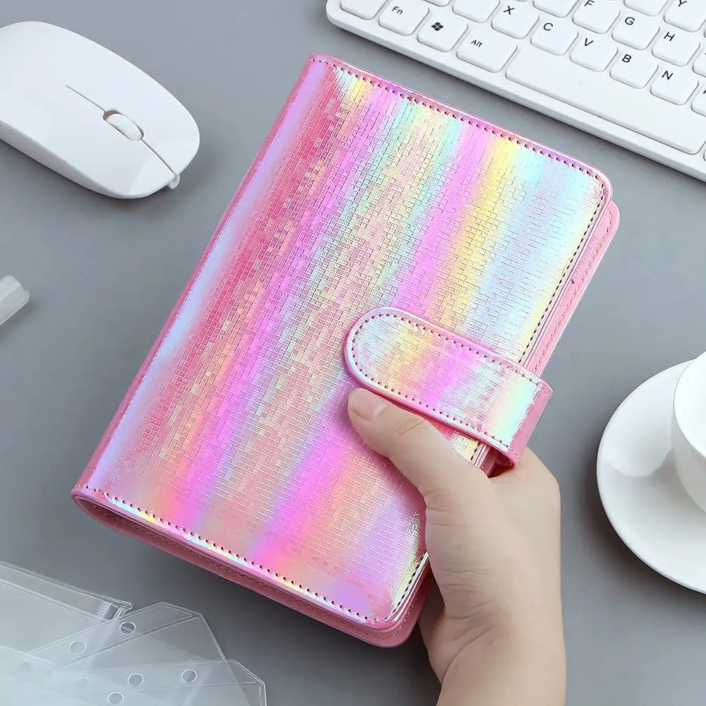 A6 Cash Envelopes Budget Binder System with 8PCS A6 Binder Zippe Pockets,12PCS Expense Budget Sheets, 2PCS Letter Sticker Labels