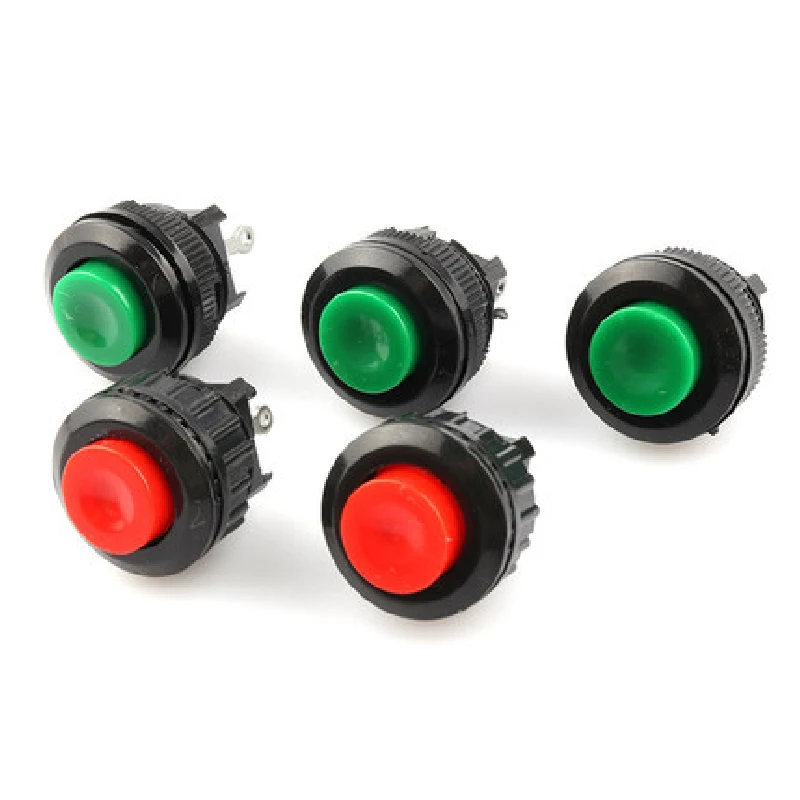 2Pcs DS-500 14Mm Schakelaar Schakelaar Druk Door Rood Groen Non-Lock Switch Self-Reset DS-501
