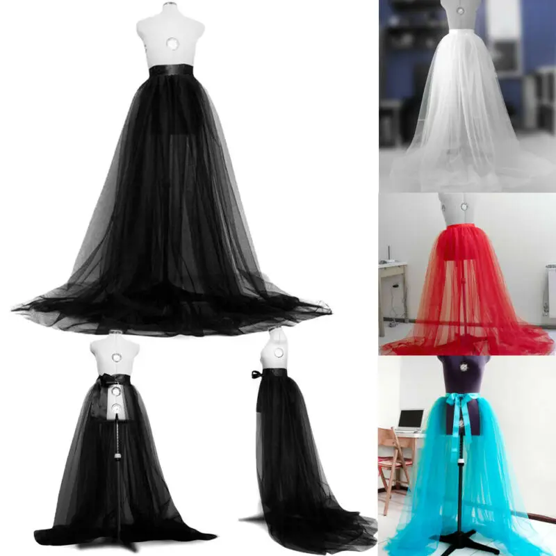 Women Wedding Party Skirt Elegant Tulle Tutu Long Skirt Wedding Party Prom Bandage Mesh Maxi Skirt Solid High Waist Skirts