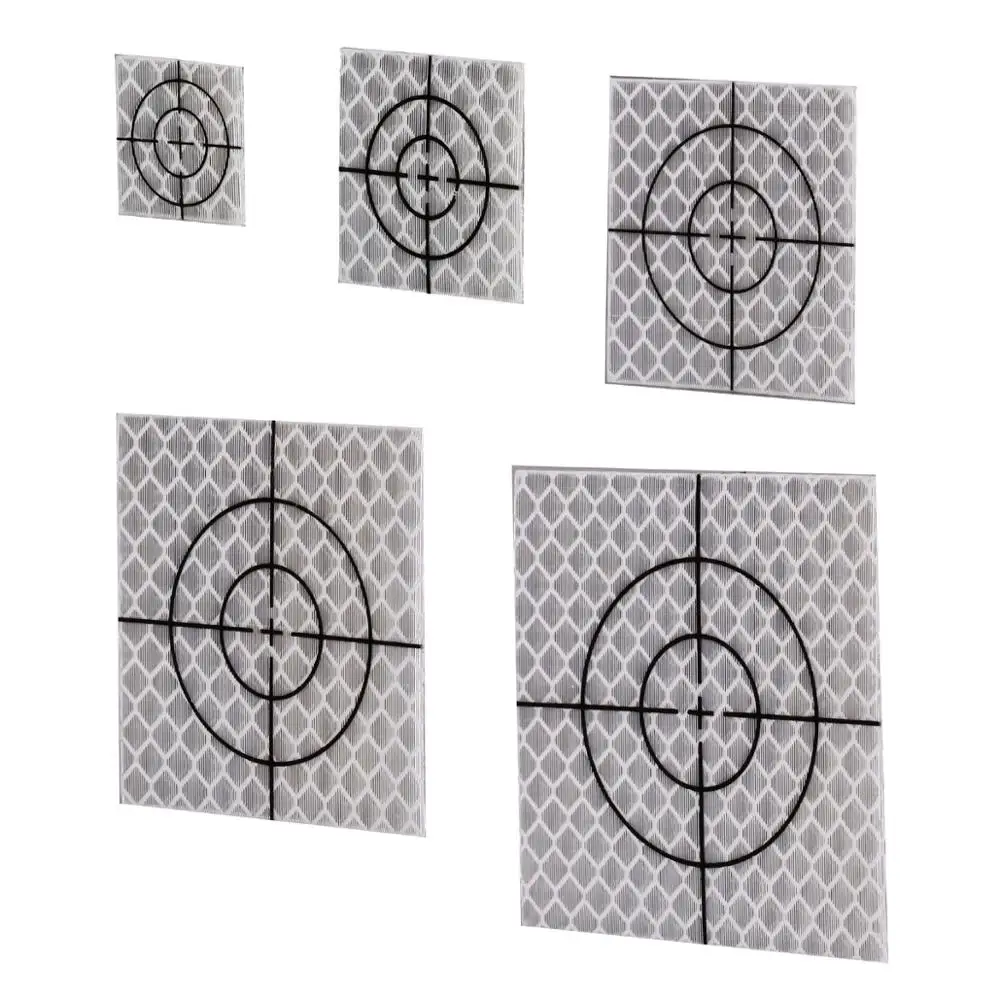 100pcs riflettore foglio nastro riflettente Target stazione totale 20 / 30 / 40/ 50/ 60mm argento Retro riflettente Target