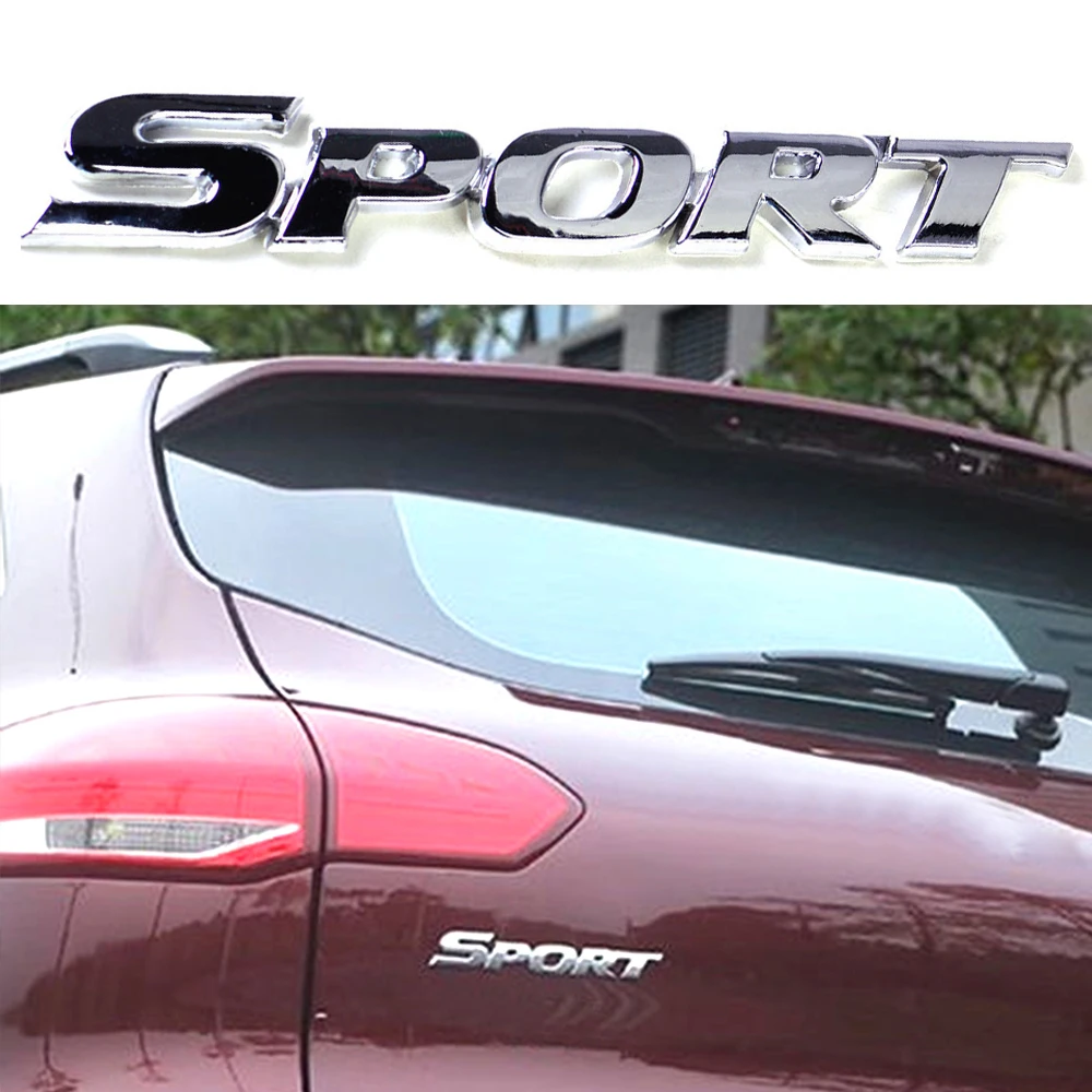 

3D Sport Silver Emblem Logo Badge Sticker Metal Car Auto Racing Logo Decal Accessories